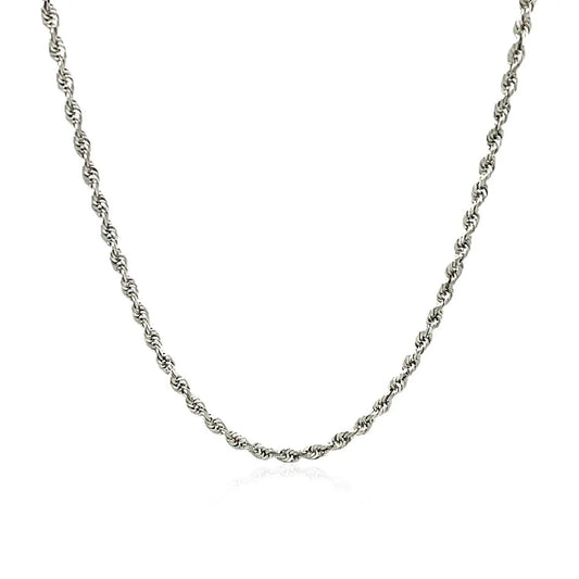necklace 2.25mm 14k white gold solid diamond-cut rope chain on Tampa Home & Garden Store