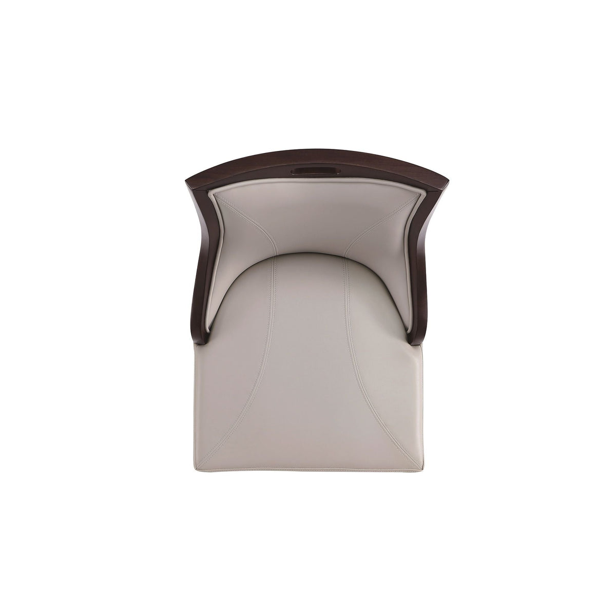 Emperor Bar Height Barstool with Backrest, dark wood frame, gray upholstery on Tampa Home & Garden Store