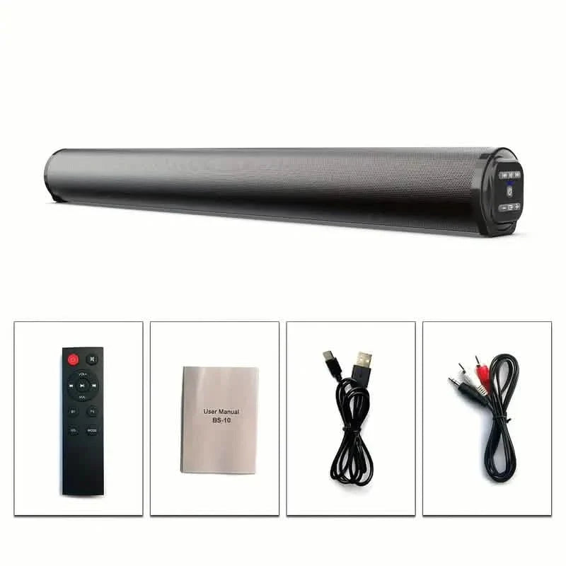DailySale 4D Surround Stereo Speakers black wireless USB soundbar with remote and cables on Tampa Home & Garden Store
