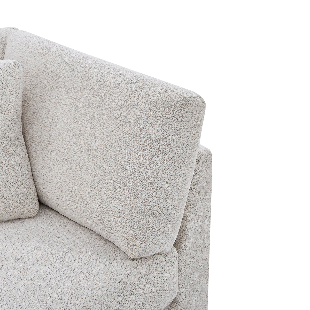 Compact Modern Flared Chenille Beige Sofa
