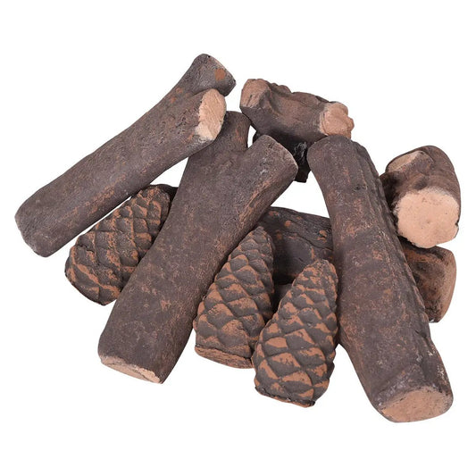 9 pcs Ceramic Fireplace Imitation Wood Propane Log Set - Tampa Home & Garden Store