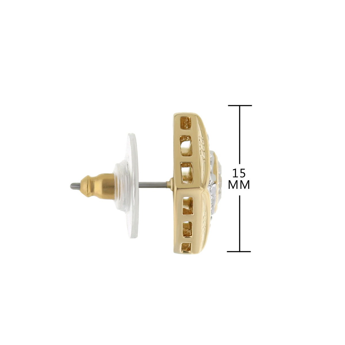 Pave Cz Design Earring button stud in gold-tone with clear CZ stones Lauren G Adams on Tampa Home & Garden Store
