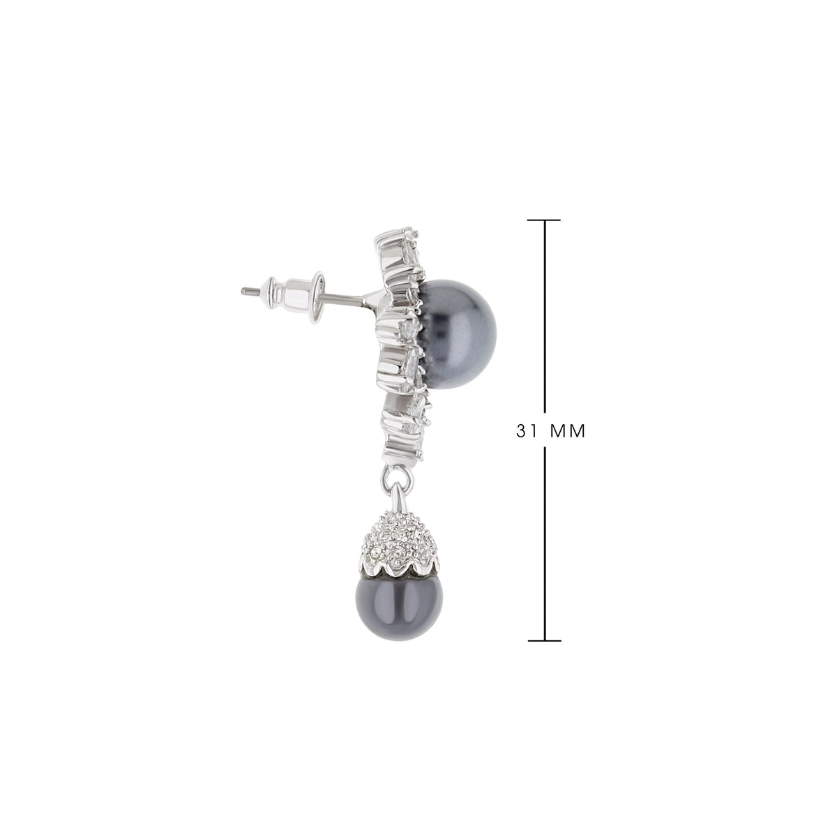 Vintage Pearl Earrings with gray pearl and silver cap, dangling drop on Tampa Home & Garden Store