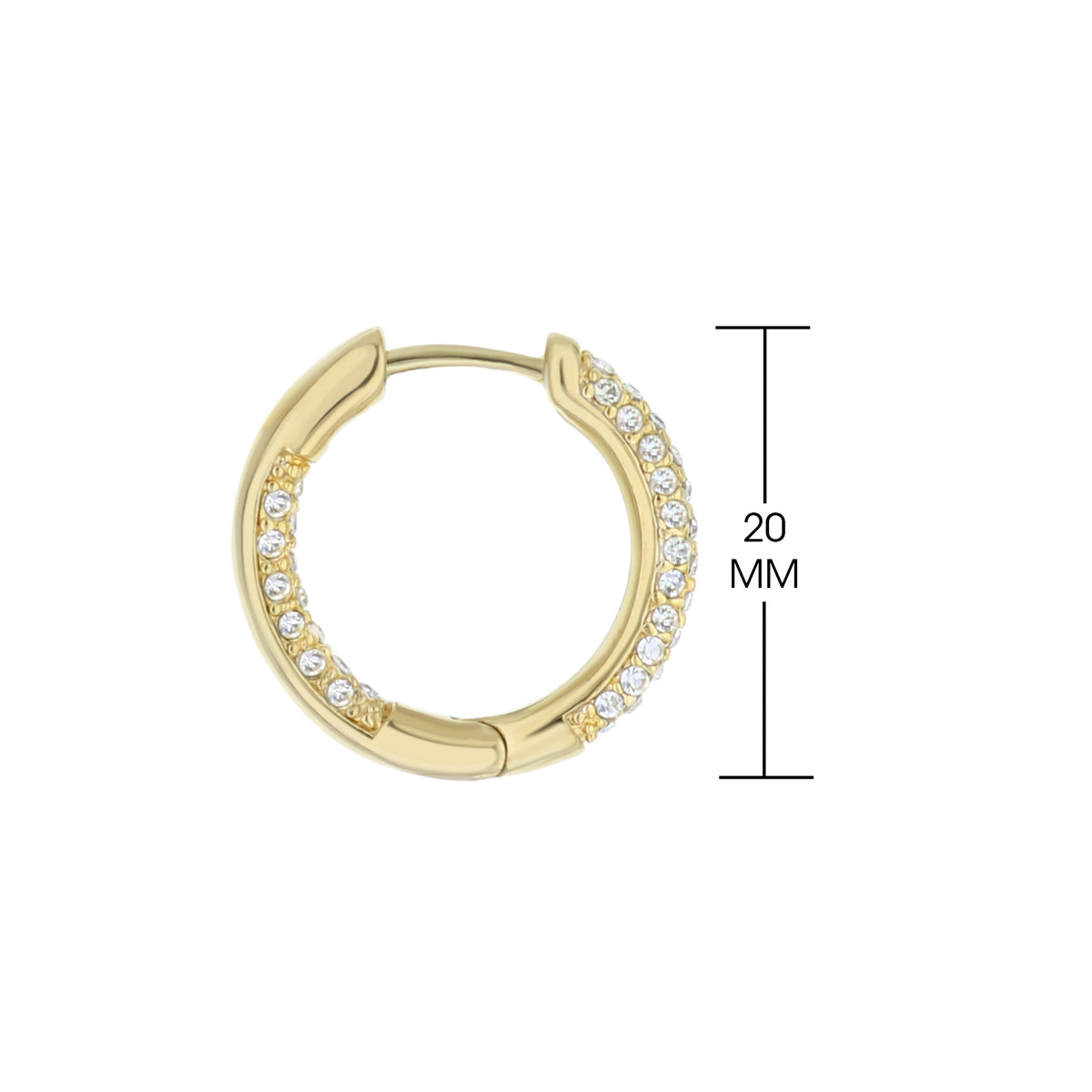 Pave Hoop Earrings by Lauren G Adams in gold-tone with pave crystals along hoop on Tampa Home & Garden Store