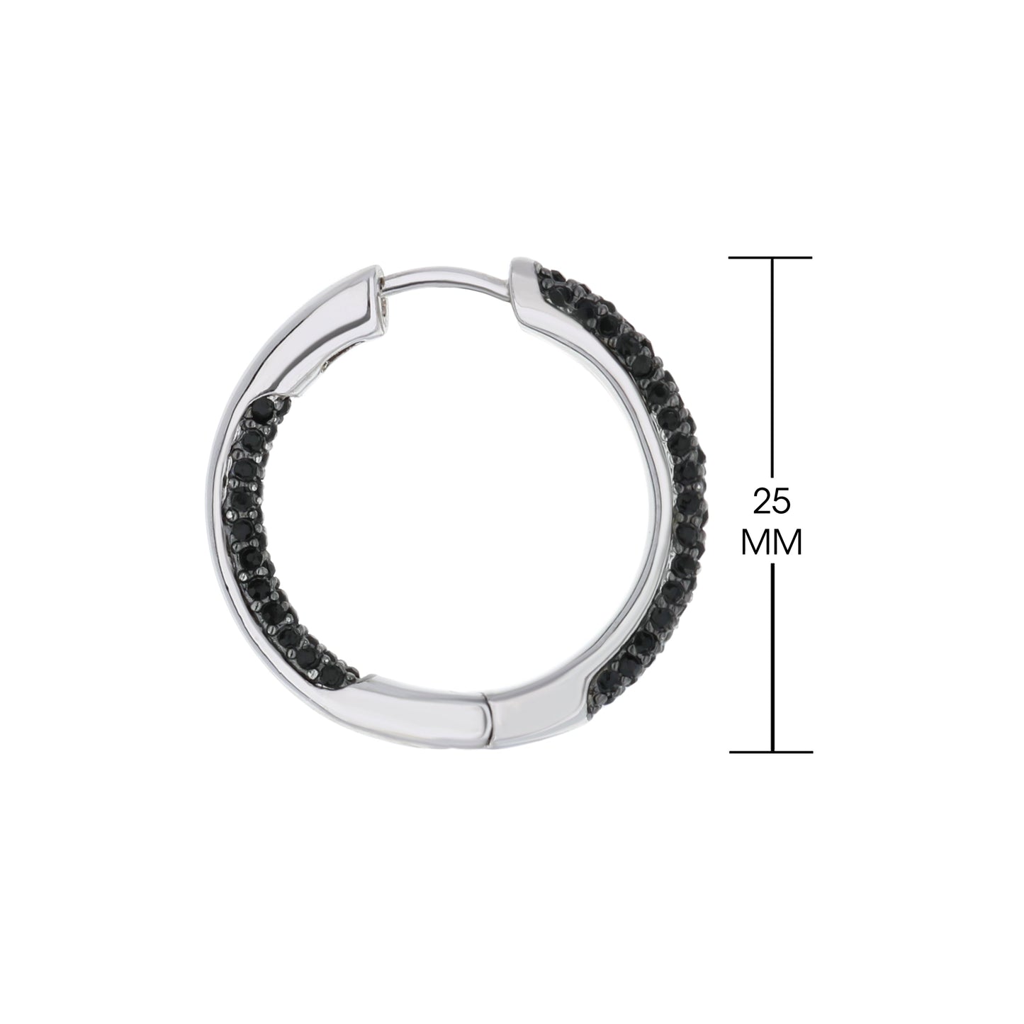 Pave Hoop Earrings by Lauren G Adams, silver-tone hoop with black pavé stones on Tampa Home & Garden Store