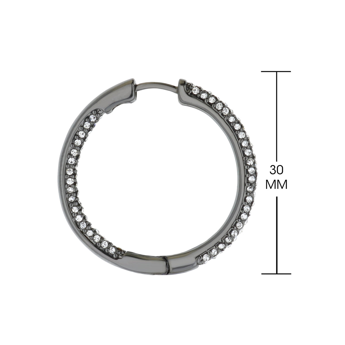 Pave hoop earrings gunmetal with crystal pave by Lauren G Adams on Tampa Home & Garden Store