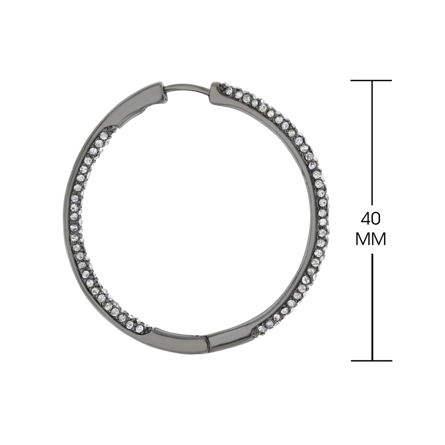 Pave hoop earrings in silver-tone metal with clear crystals, Lauren G Adams on Tampa Home & Garden Store