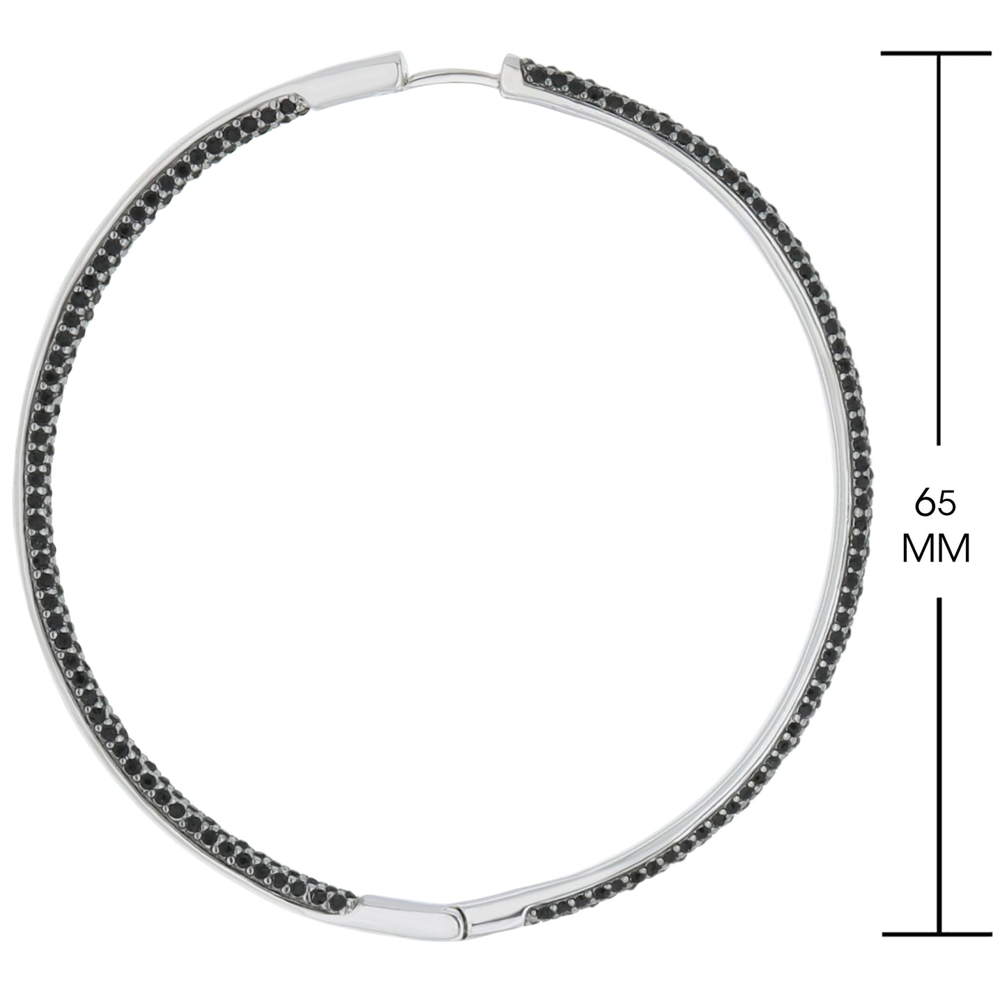Pave hoop earrings by Lauren G Adams in silver-tone with black pavé stones on Tampa Home & Garden Store