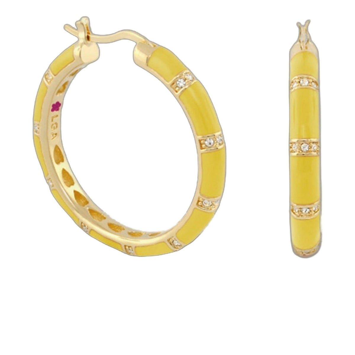 Santa Barbara Earrings set of 2 in yellow enamel with crystal accents by Lauren G Adams on Tampa Home & Garden Store