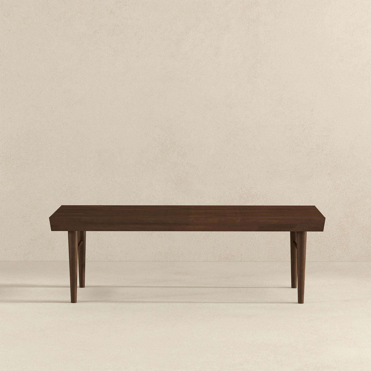 Dark Brown Wood Accent Bench Mia with solid wood frame, HouseOfZazla accent bench on Tampa Home & Garden Store