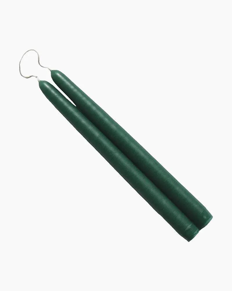 Mole Hollow Taper pair candles, Colonial Green, 12 in, The Country Christmas Loft on Tampa Home & Garden Store