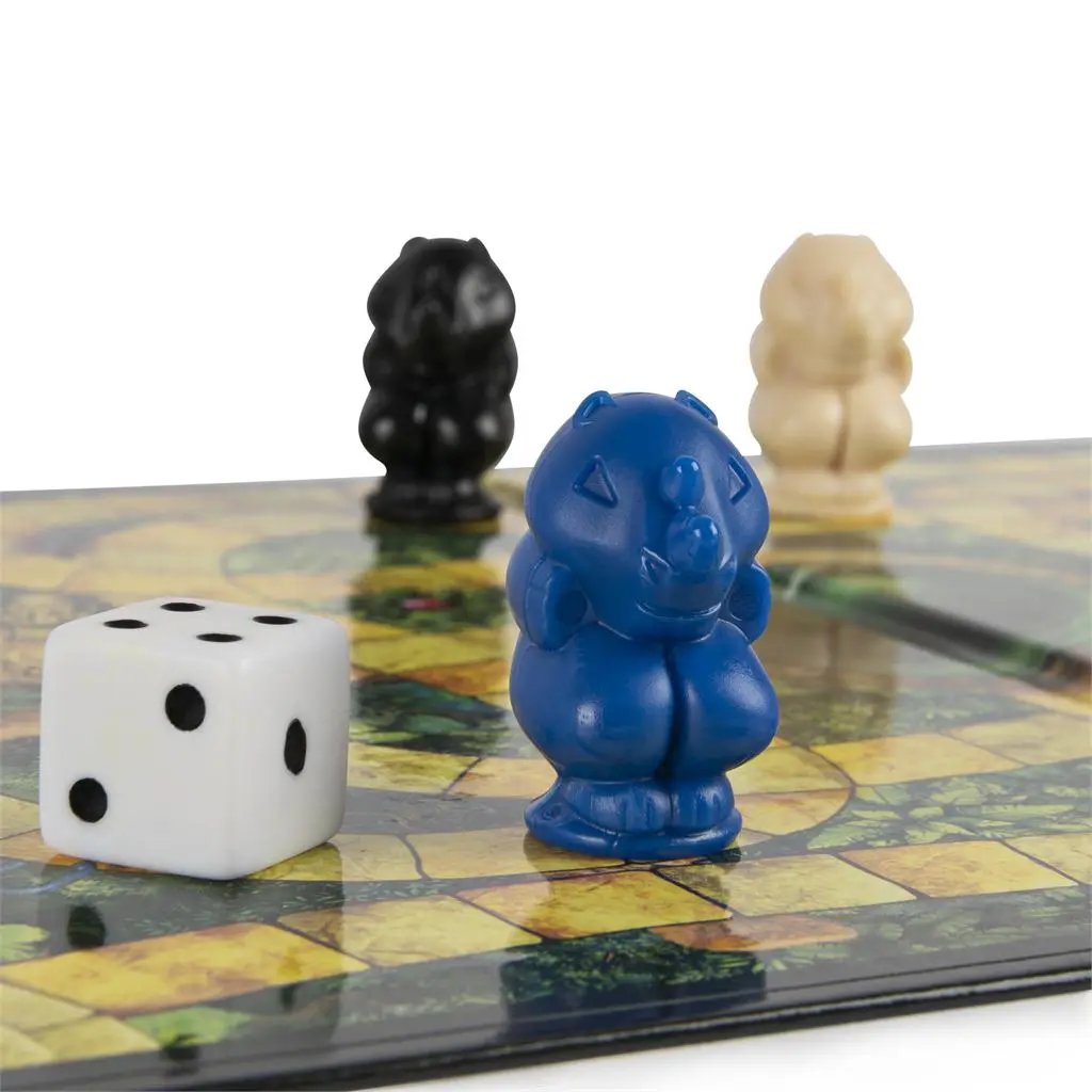Jumanji Ready to Roll Board Game blue, beige pawns with white dice on a colorful board on Tampa Home & Garden Store