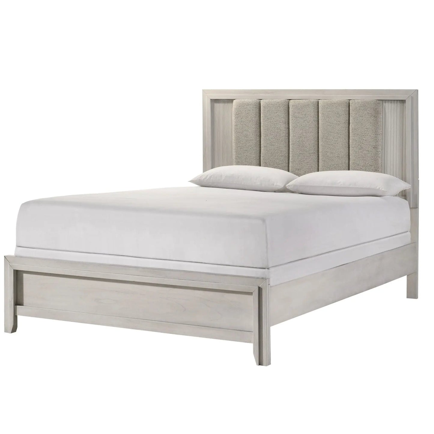Plush Upholstered Headboard and Framed Bed