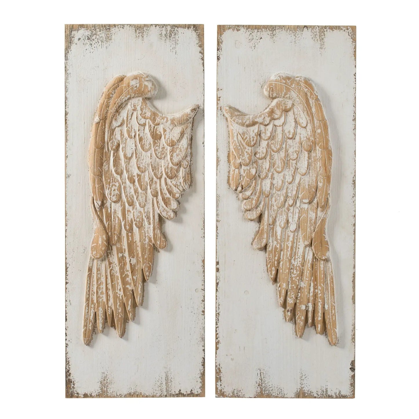 Feather Wing Wall Panels with Distressed Art
