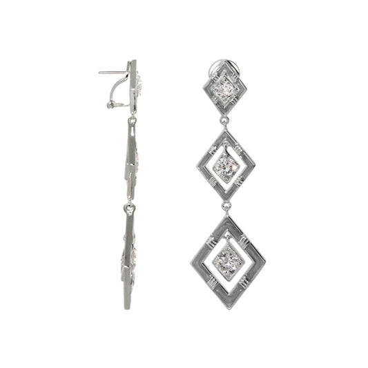 Eye for An Eye earrings by Lauren G Adams, silver-tone diamond drop pair with clear stones on Tampa Home & Garden Store
