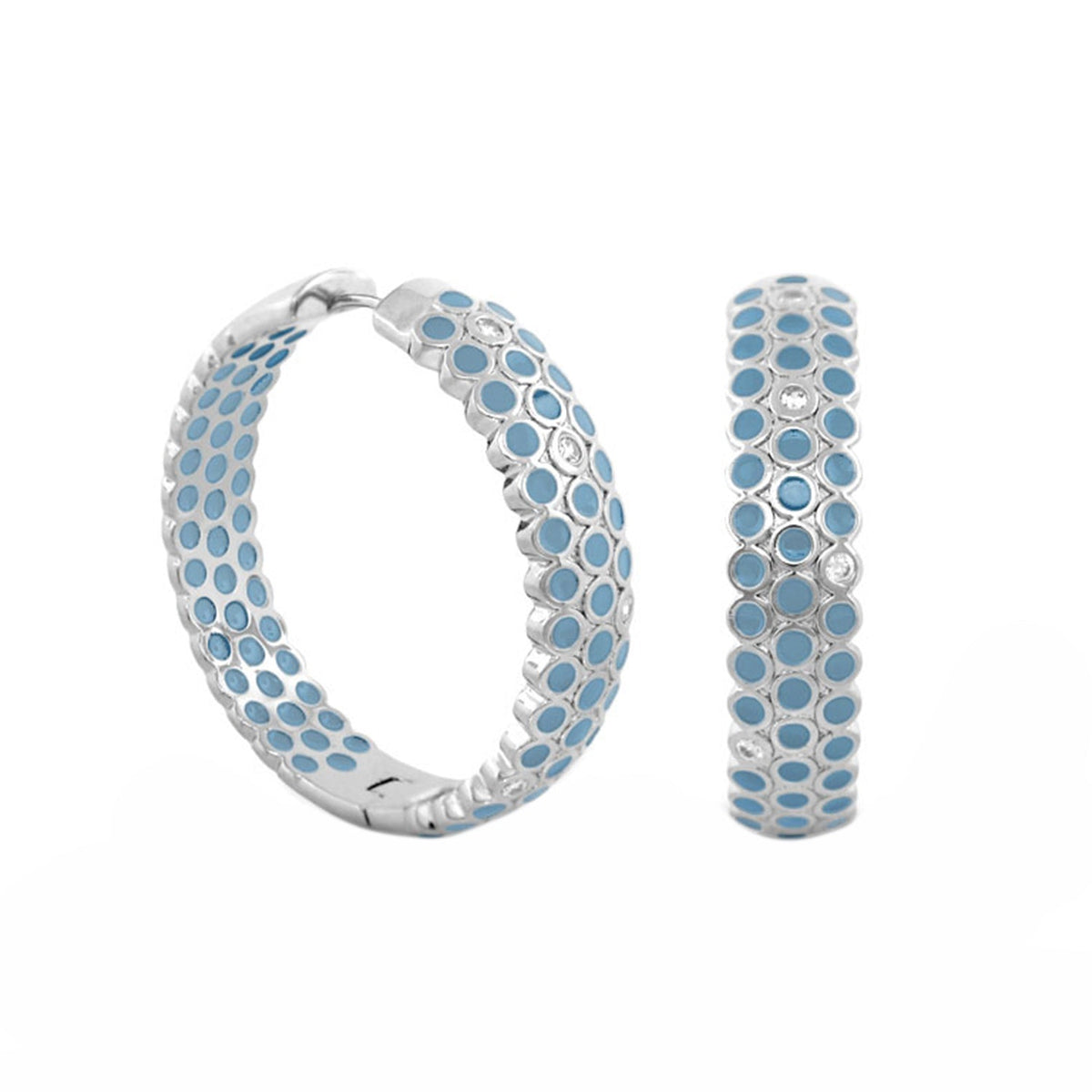 Fun Bubbles earrings and blue-enamel silver bangle, two-piece set by Lauren G Adams on Tampa Home & Garden Store