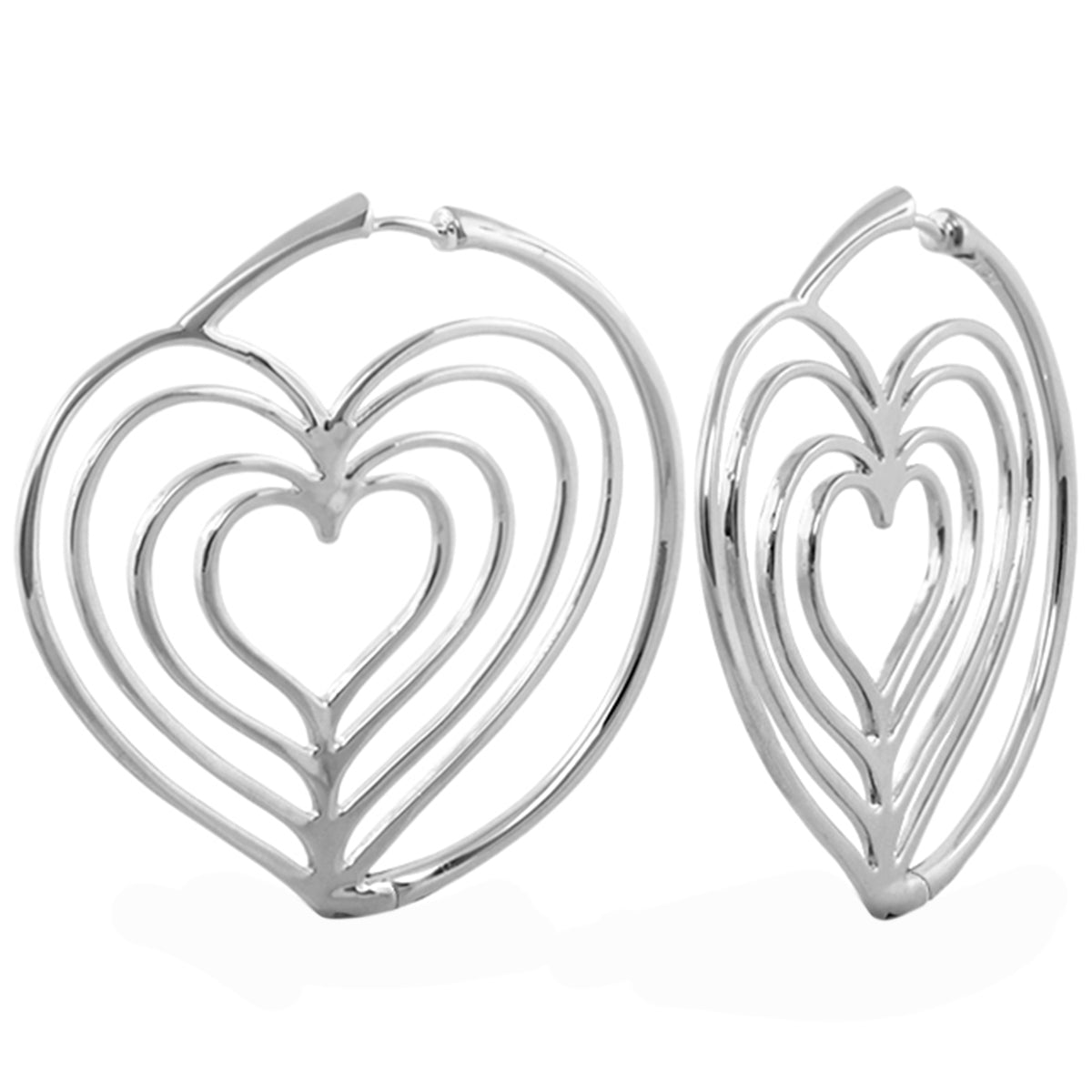 Heart Hoop Earrings by Lauren G Adams, silver-tone open-heart hoops pair on Tampa Home & Garden Store