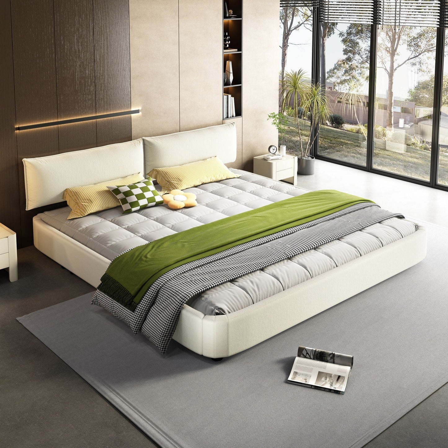 Cloud Bed Frame and Adjustable Padded Headboard