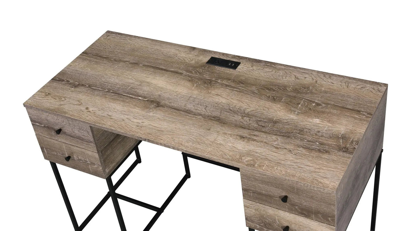 Desirre Writing Desk With USB Port In Oak Finish