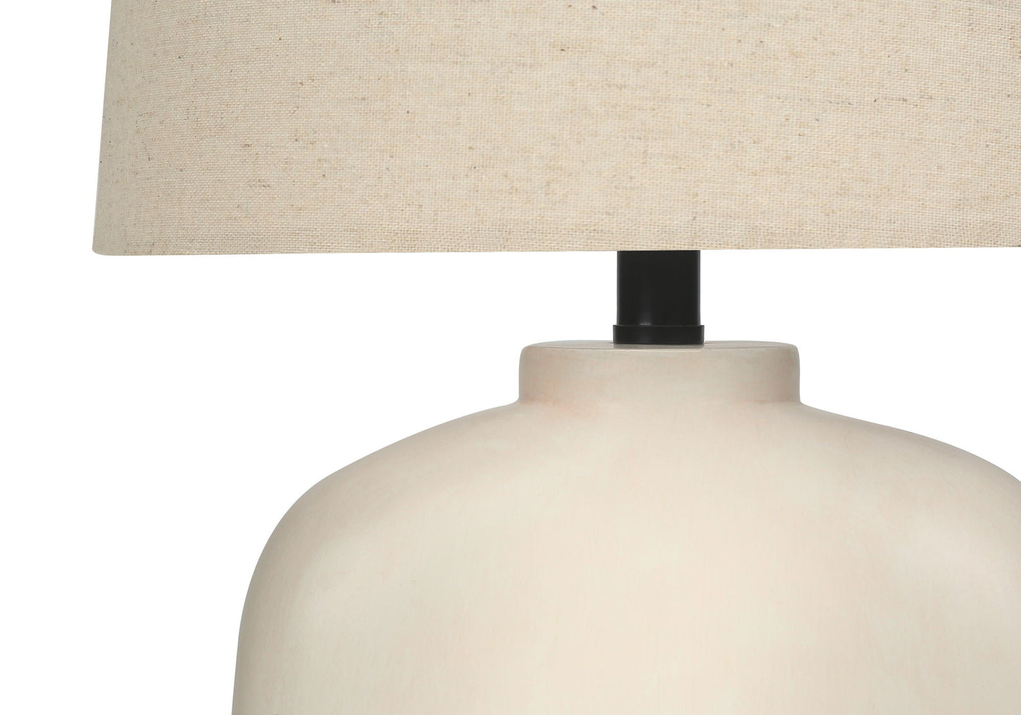 Table lamp cream resin with beige fabric shade and black stem by HouseOfZazla on Tampa Home & Garden Store