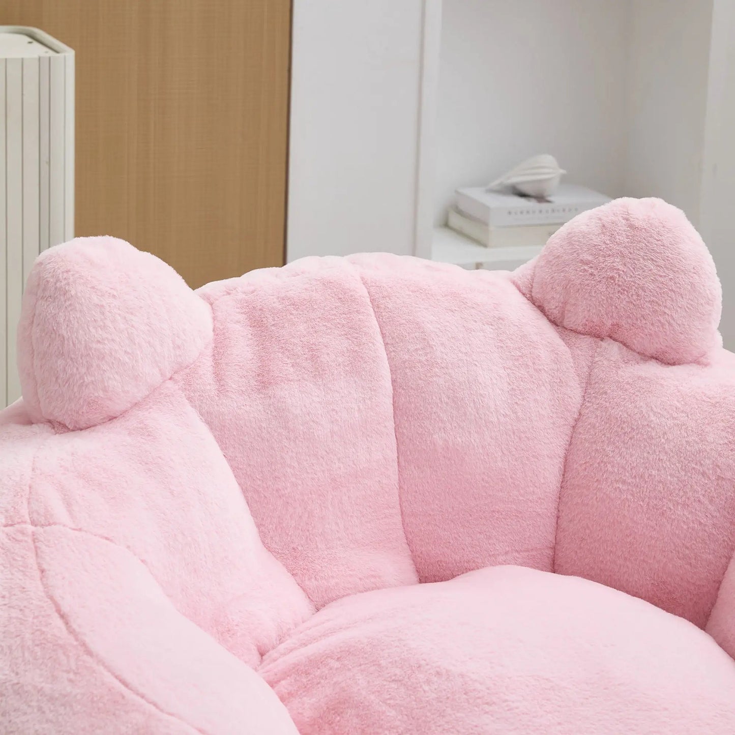Cat Shaped Bean Bag Sofa with Long Tail in soft pink plush by Unique Piece Furniture on Tampa Home & Garden Store