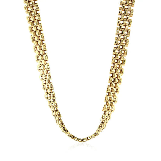 14k yellow gold panther link necklace, multi-row two-strand chain by Bids on Tampa Home & Garden Store