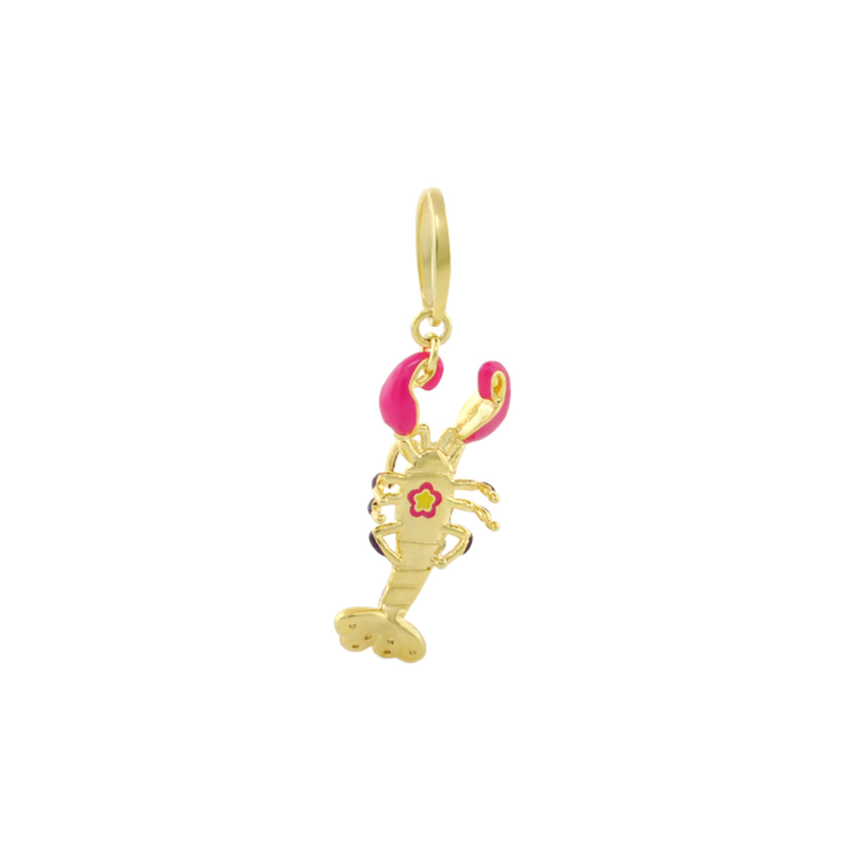 Eau Lobster Earrings gold-tone charm with pink claws and flower accent by Lauren G Adams on Tampa Home & Garden Store
