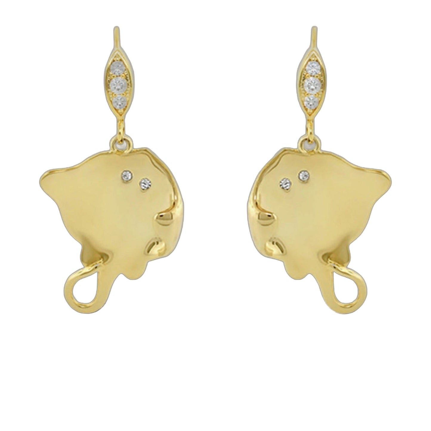 Eau Stingray Earrings gold-tone drop with diamond accents by Lauren G Adams pair on Tampa Home & Garden Store