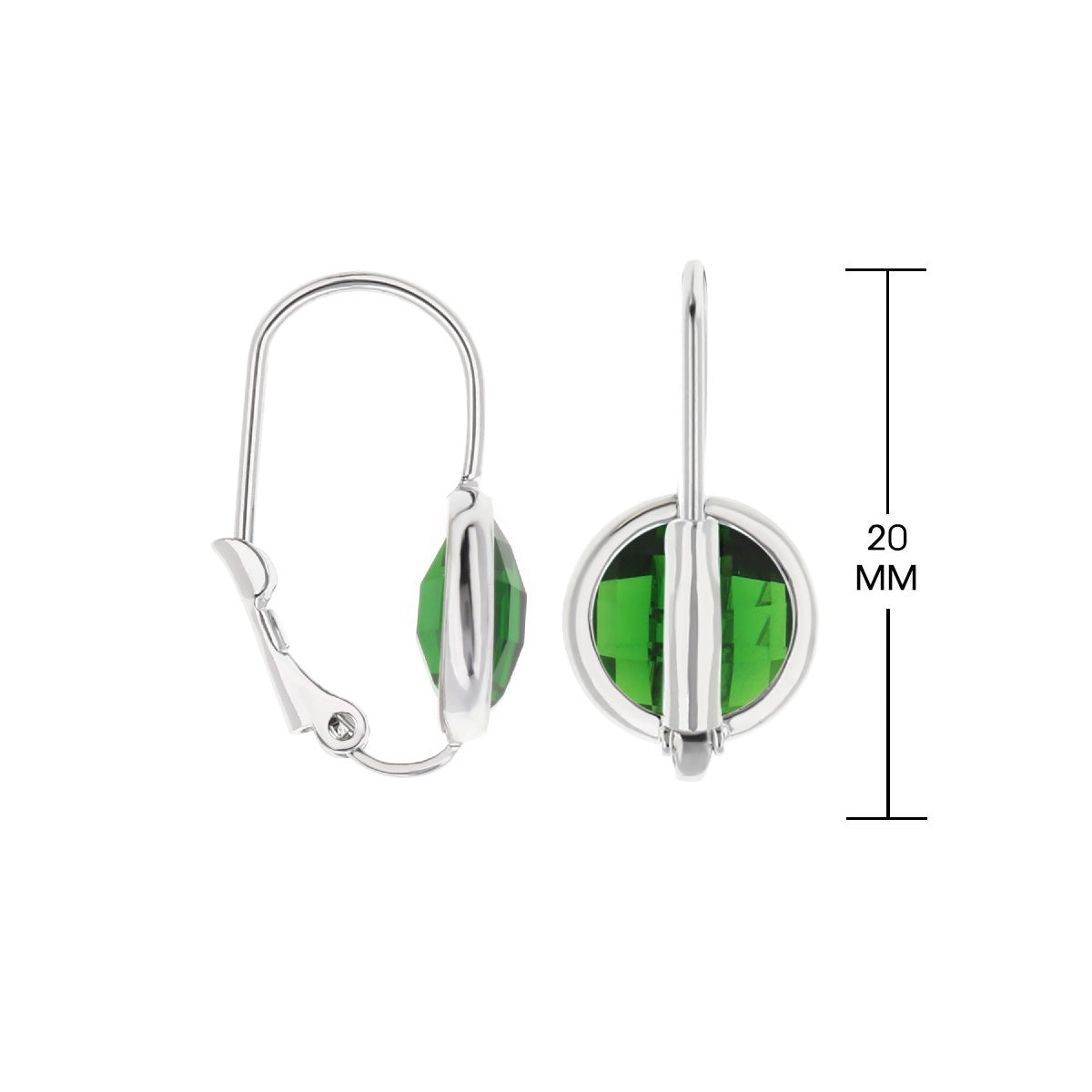 May Birthstone Color Earrings pair, green gemstone, silver leverback by Lauren G Adams on Tampa Home & Garden Store