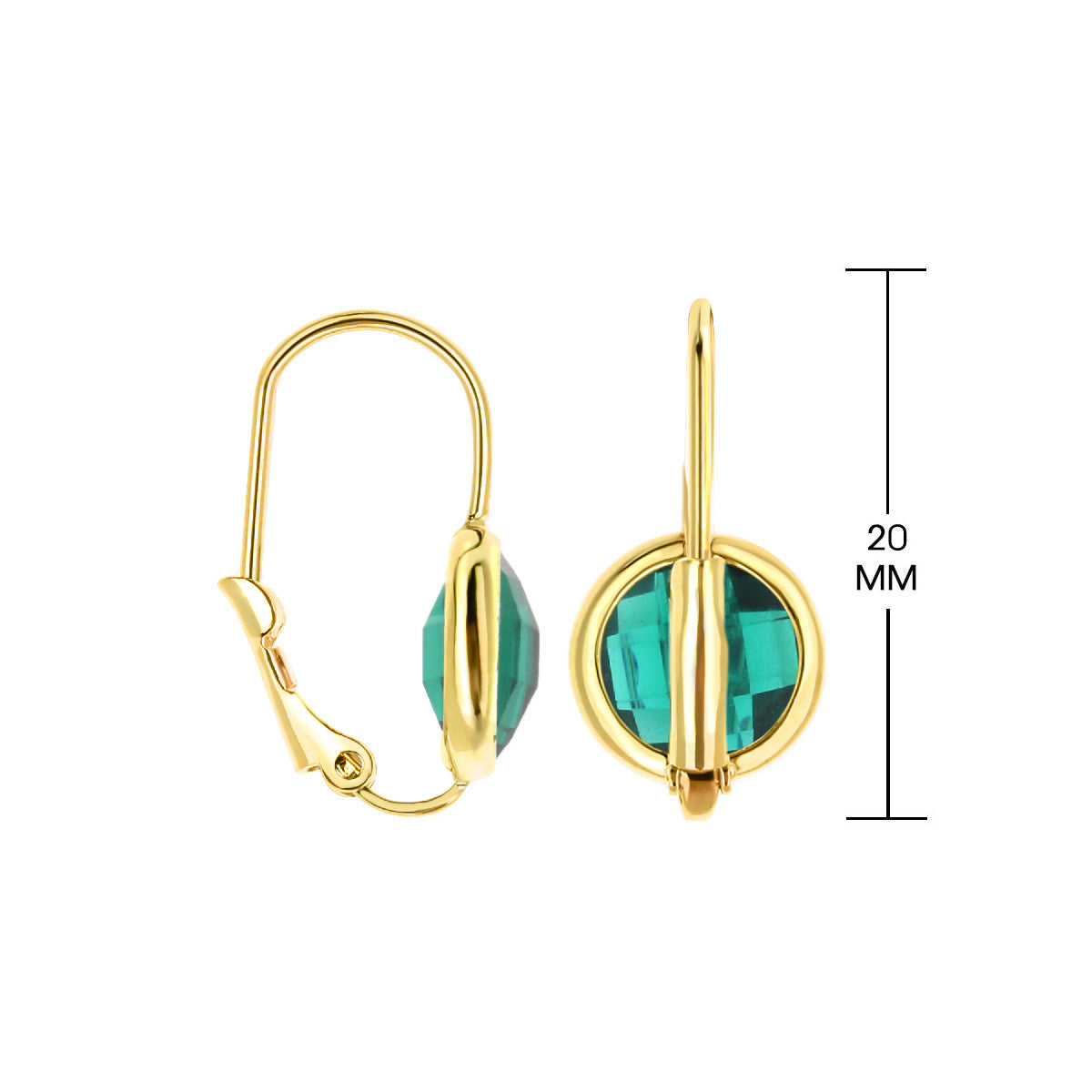 December Birthstone Color Earrings by Lauren G Adams gold-tone lever-back teal gemstone 20 mm on Tampa Home & Garden Store