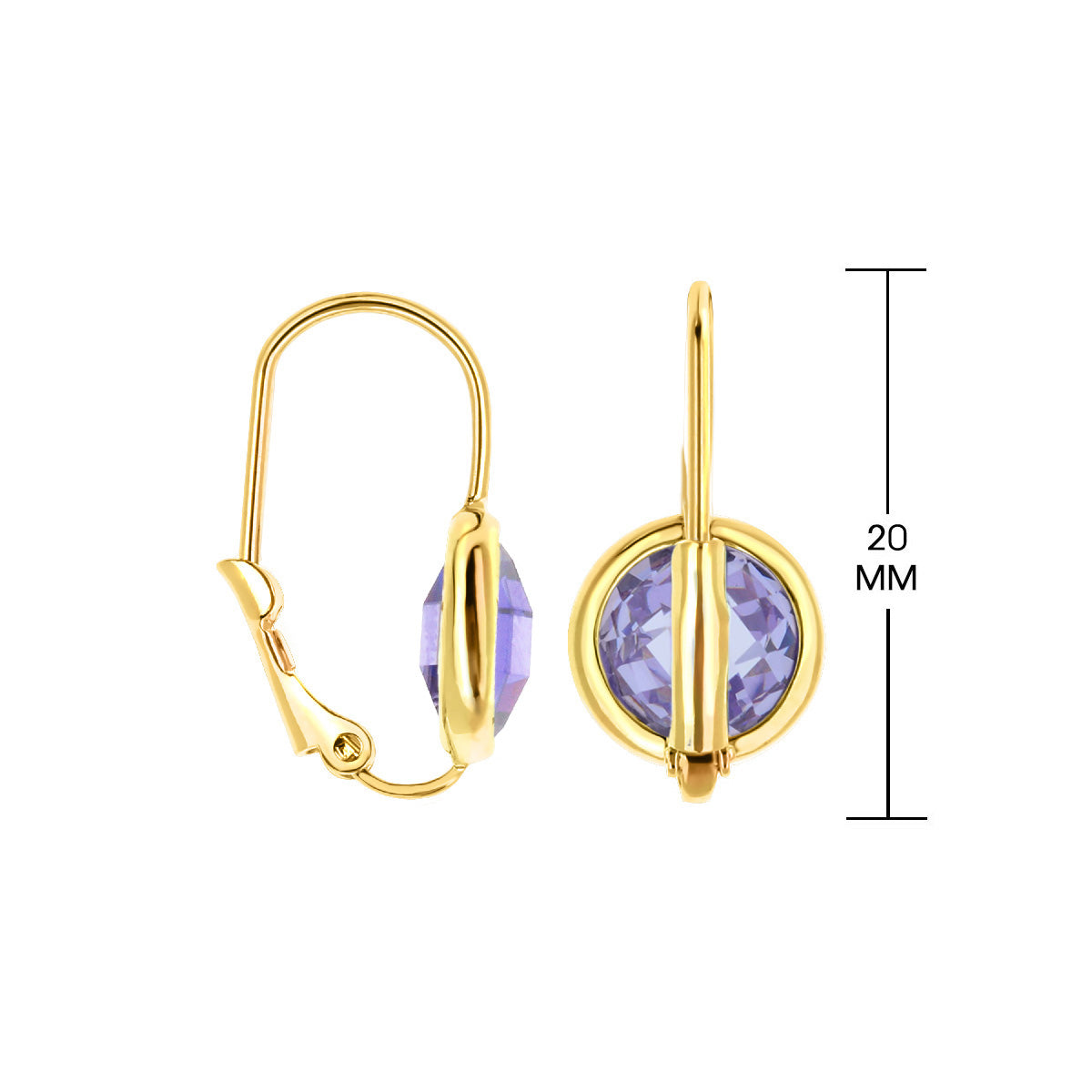 February Birthstone Color Earrings in lavender amethyst, gold lever-back by Lauren G Adams on Tampa Home & Garden Store