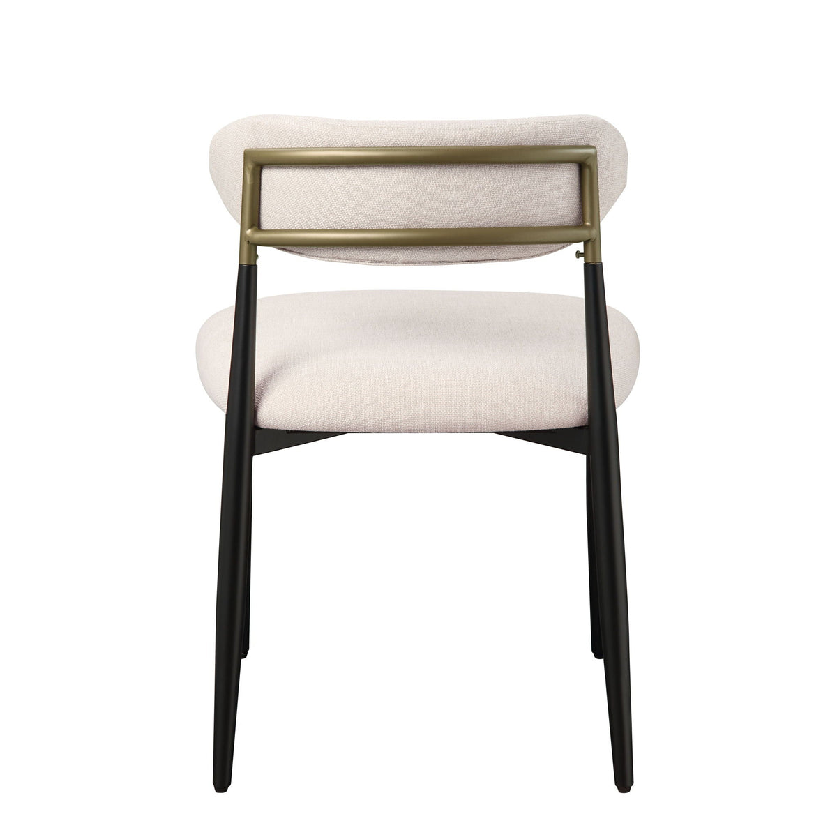 Side chair set of 2 with beige padded seats, padded armrests, brass frame, HouseOfZazla on Tampa Home & Garden Store