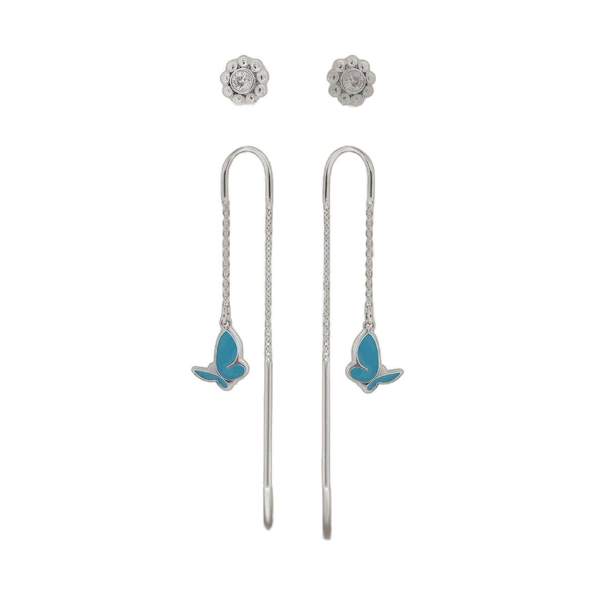 Sydney Leigh Butterfly Earrings by Lauren G Adams, turquoise butterfly charms on Tampa Home & Garden Store