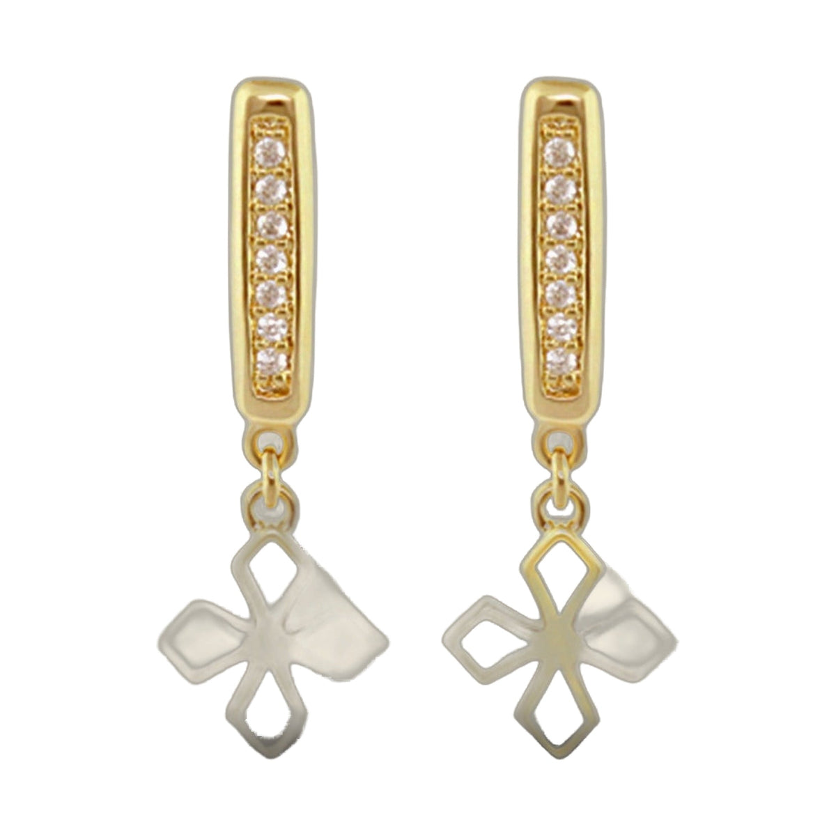 Delicato Turquoise Enamel Dangle Earrings pair gold-tone bar crystals by Lauren G Adams on Tampa Home & Garden Store