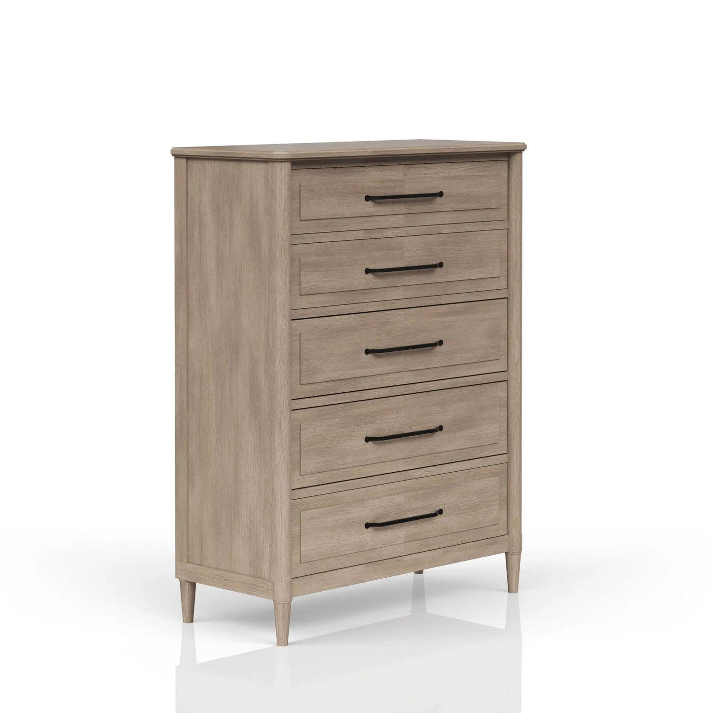 5 Drawer Chest in Sand Finish with Cedar Bottom