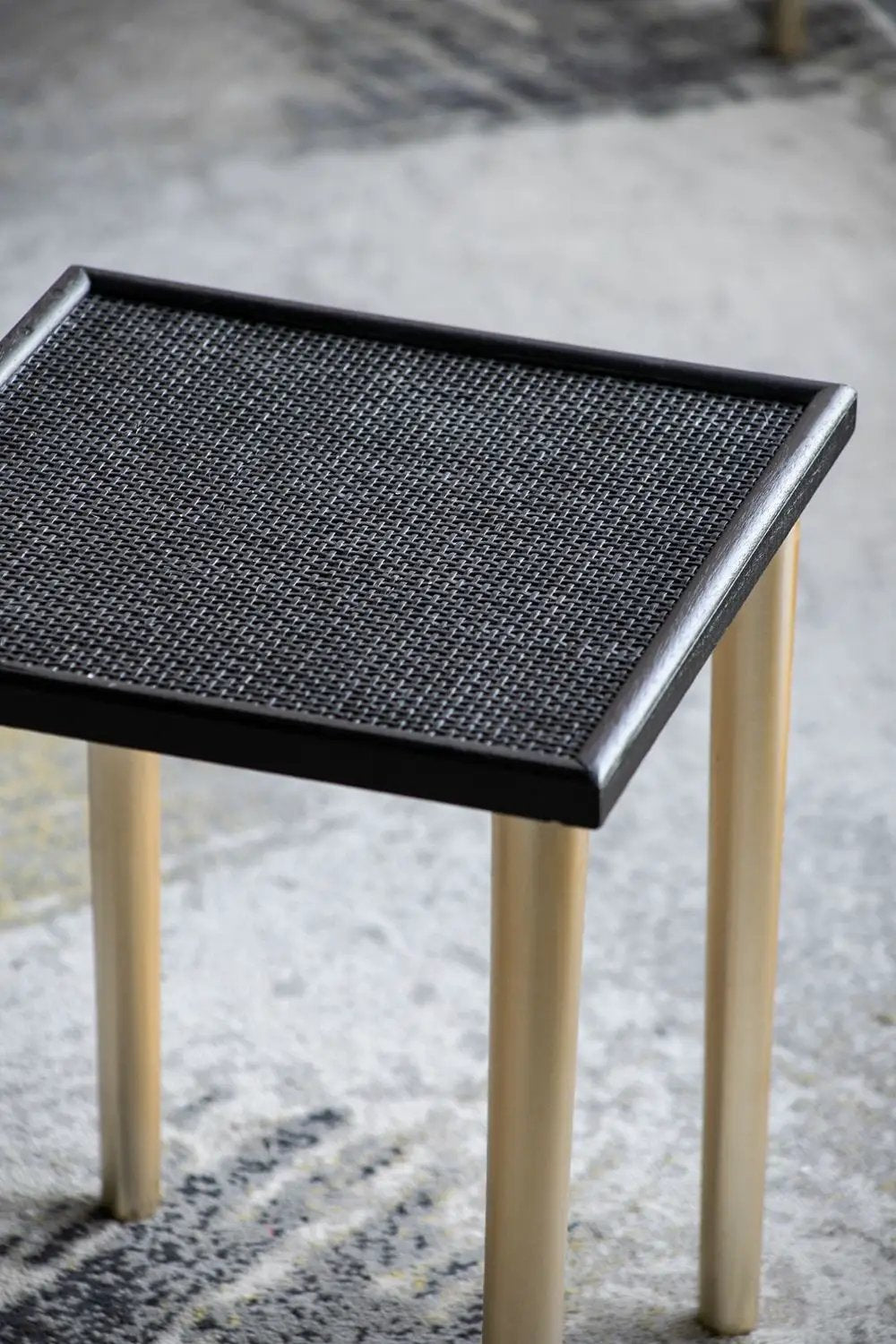 Bohemian Nesting Side Tables Set in Black Gold