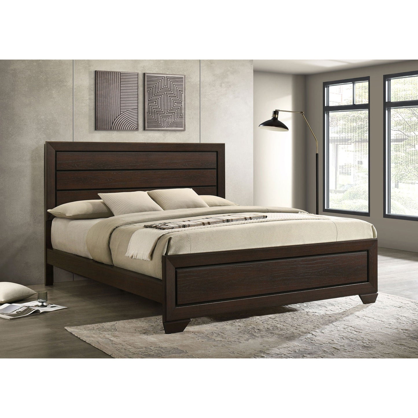 Modern Wood Panel Bed and a Sleek Headboard