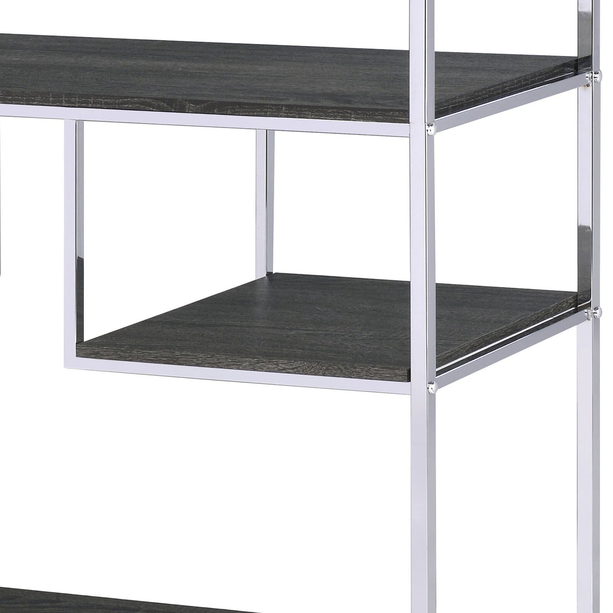 Gray Oak Bookshelf Etagere with Chrome Frame, 7 Open Shelves by HouseOfZazla on Tampa Home & Garden Store