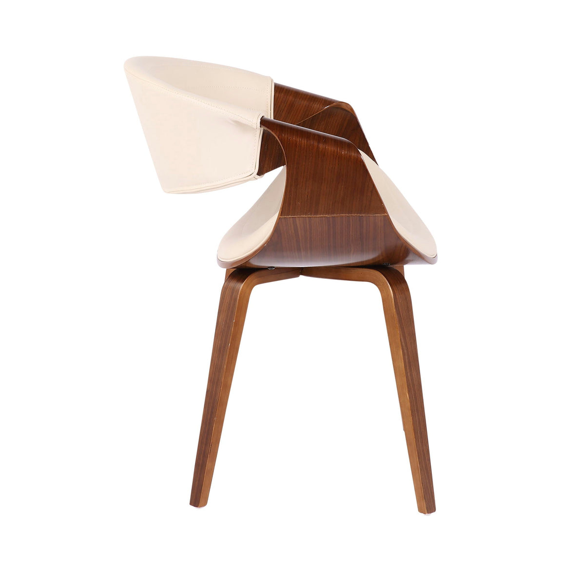 Mid-Century Modern Kids Chair by HouseOfZazla with beige upholstery and bent wood legs on Tampa Home & Garden Store
