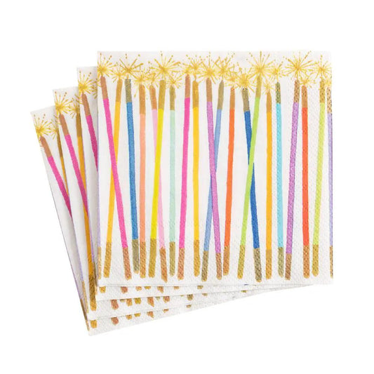 Birthday Candles Cocktail Napkins with multicolor candle print The Country Christmas Loft on Tampa Home & Garden Store