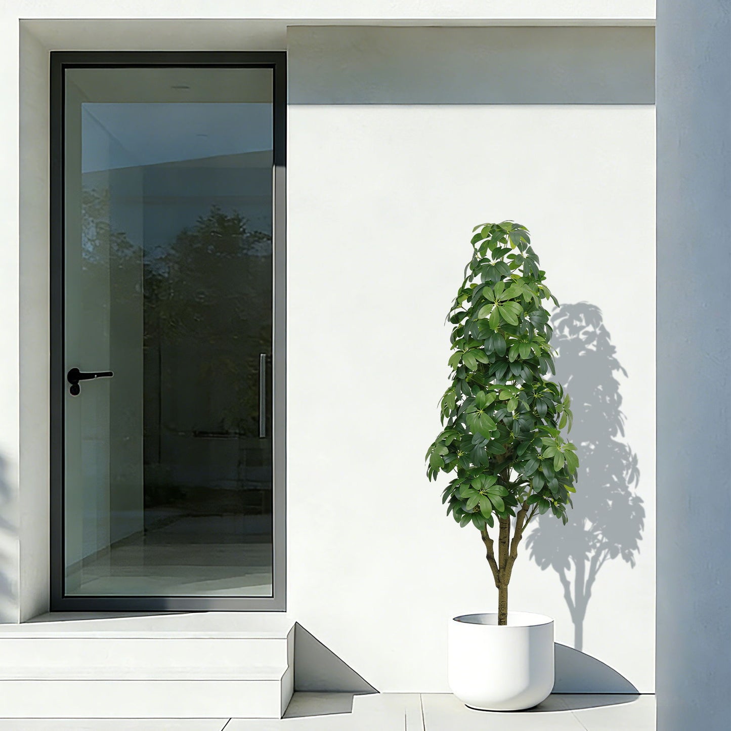 Indoor Faux Tree With Green Leaves And Large Size