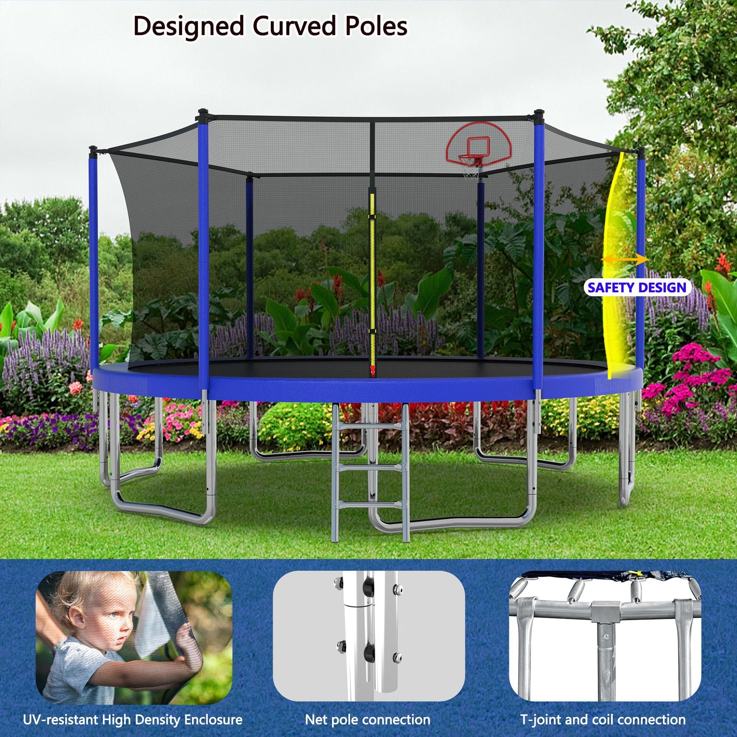 Large 14 Foot Trampoline And Safety Guard