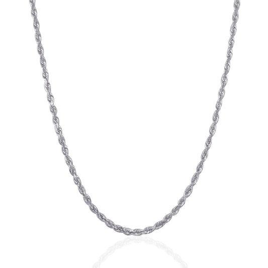 Necklace: 3.0mm 14k white gold solid diamond-cut rope chain by Bids.com on Tampa Home & Garden Store