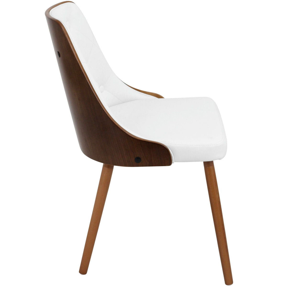 Contemporary dining side chair white upholstery with curved wood frame HouseOfZazla kids chair on Tampa Home & Garden Store
