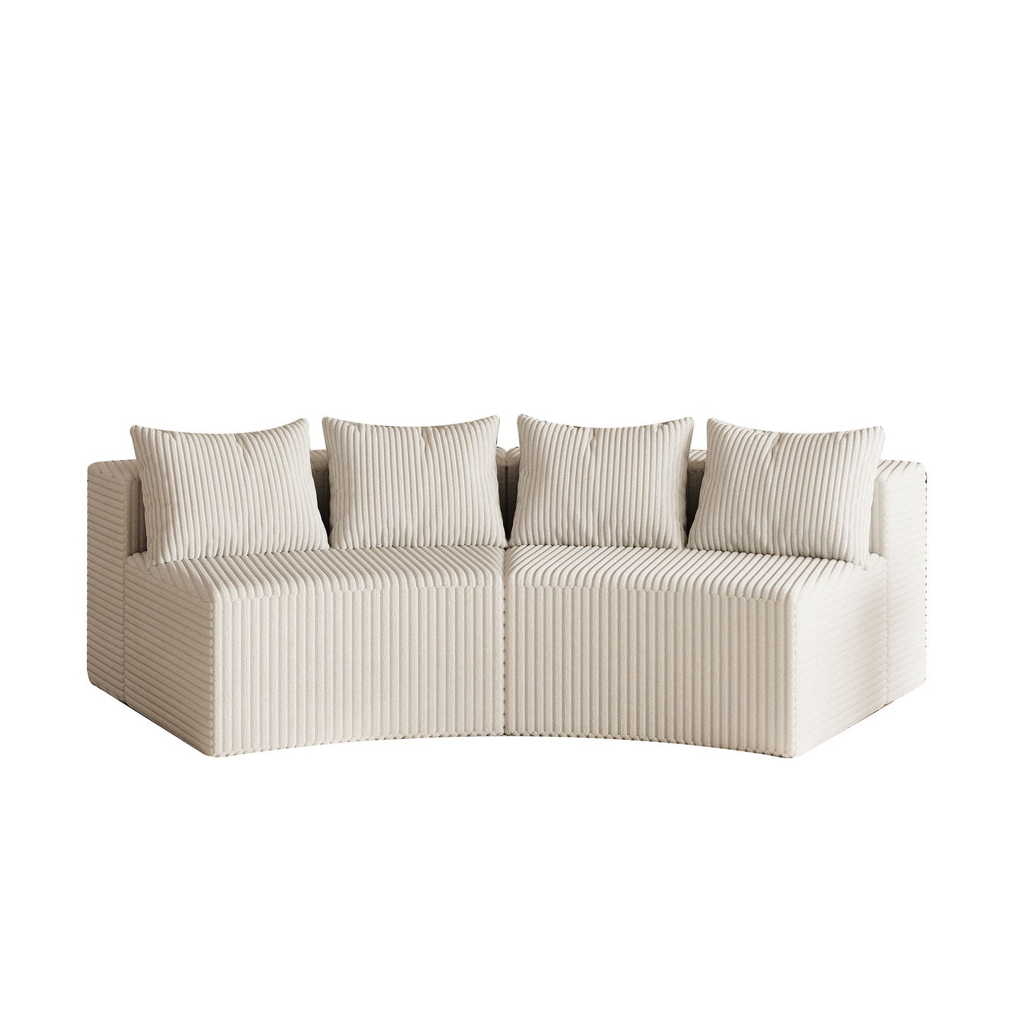 Curved Modular Sectional Sofa and Four Pillows