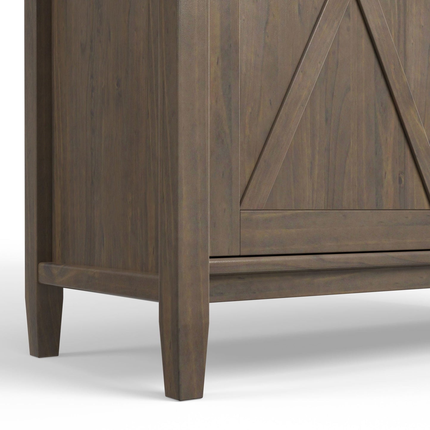 Ela smoky brown medium storage cabinet with diagonal panel detailing; tapered legs on Tampa Home & Garden Store