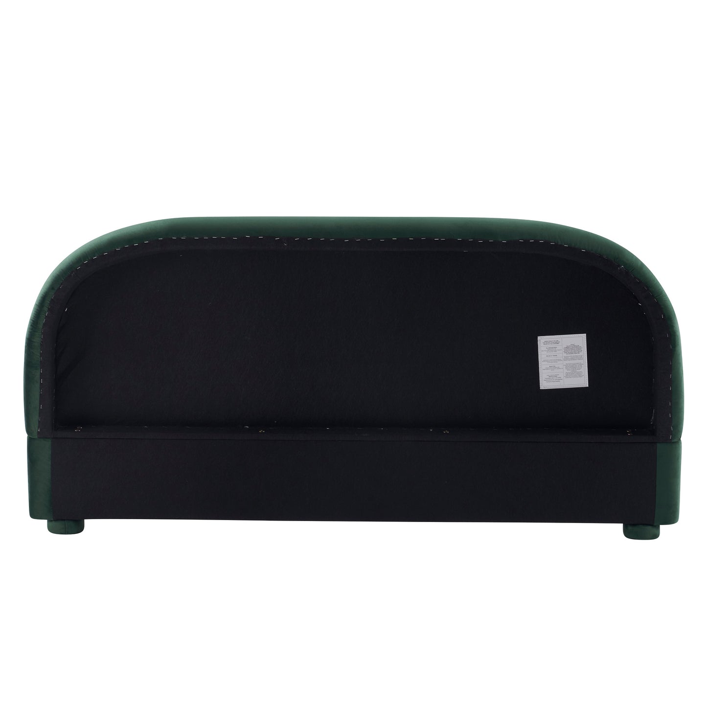 Dark Green Velvet Bed Frame and Curved Headboard