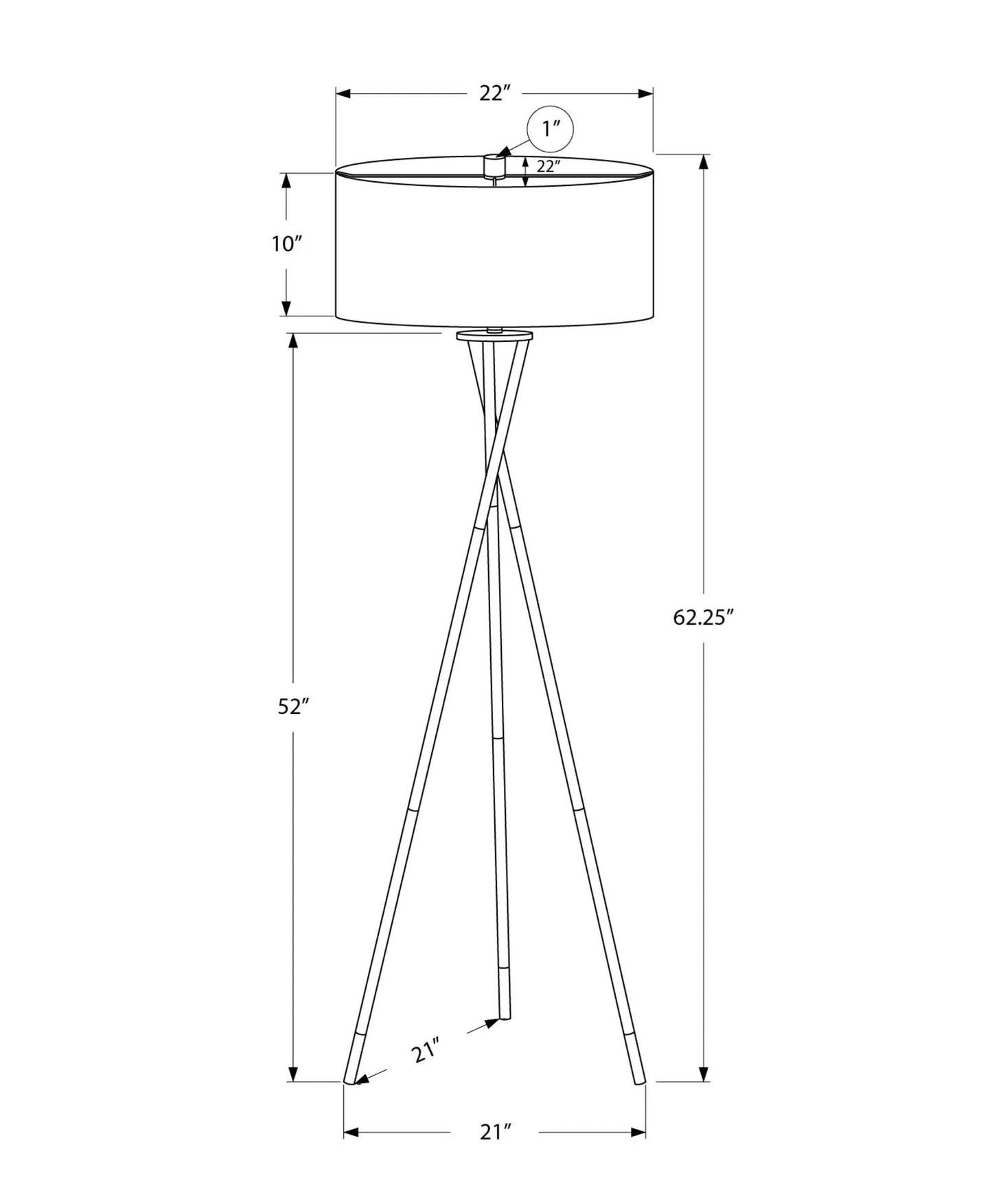 Floor lamp by Unique Piece Furniture with tripod legs and drum shade in contemporary style on Tampa Home & Garden Store