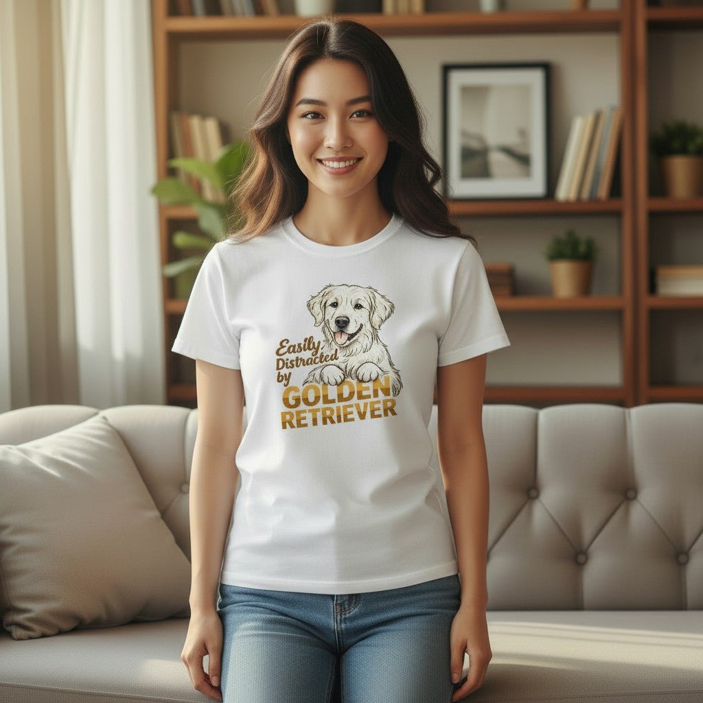 Easily Distracted by a Golden Retriever Tee