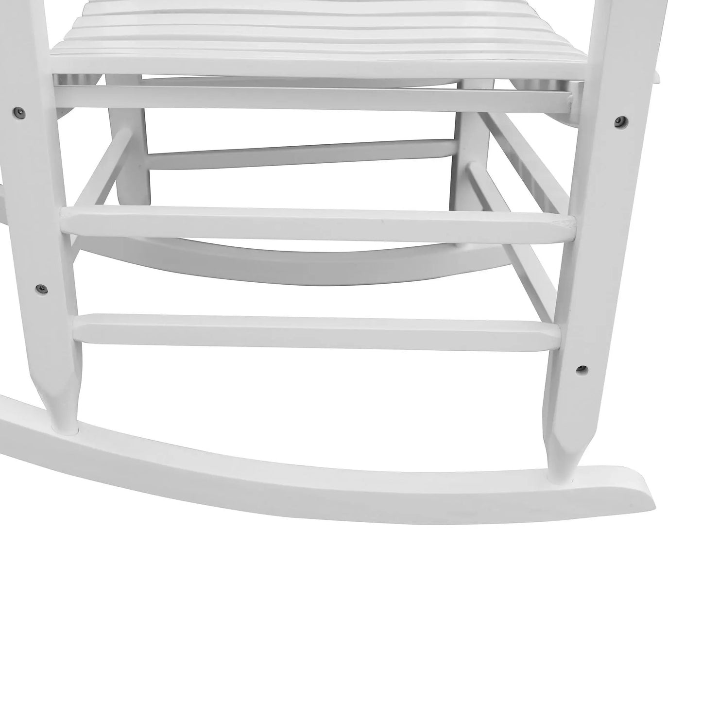 Classic white Populus wooden rocker with slatted seat and curved rockers by Unique Piece on Tampa Home & Garden Store